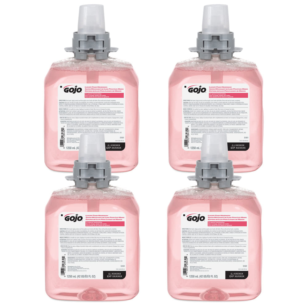 GOJO FMX-12 cranberry foam handwash refill bottle for quick cleansing.