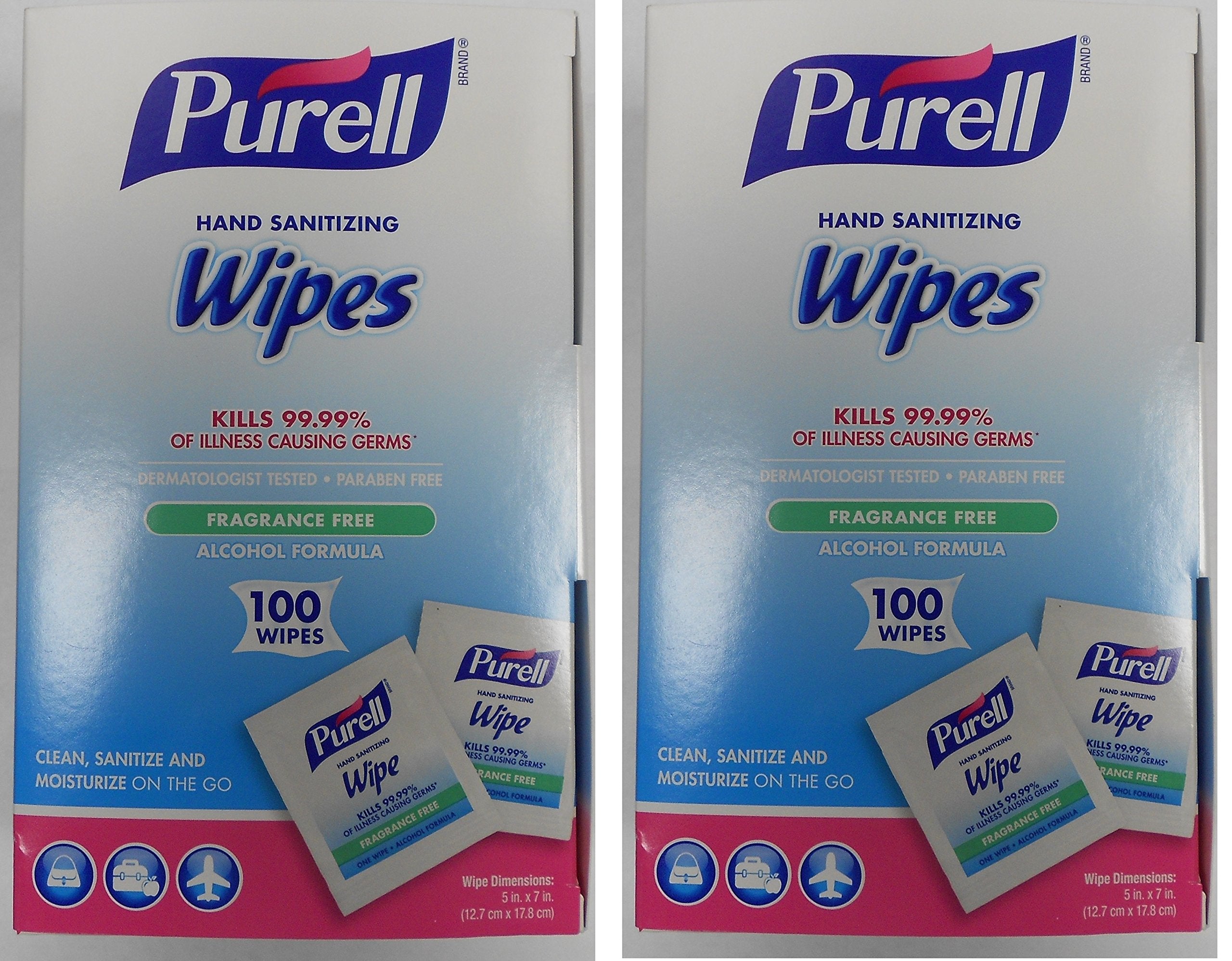 In-use scenario showing hands during work or travel with GOJO wipes.