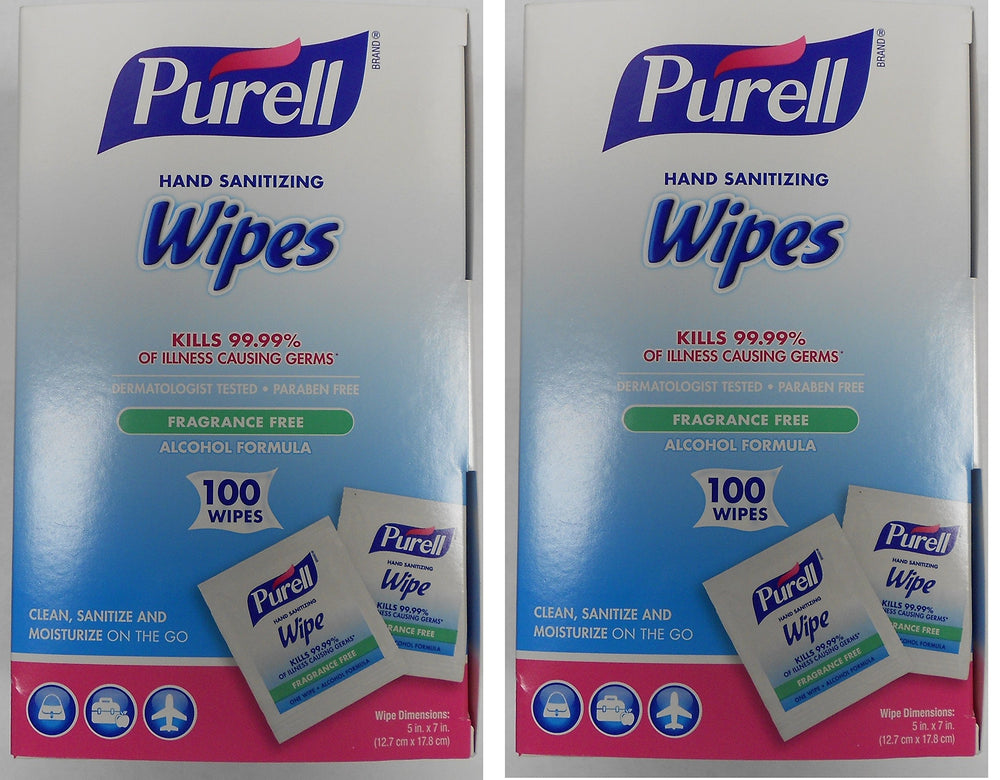 In-use scenario showing hands during work or travel with GOJO wipes.