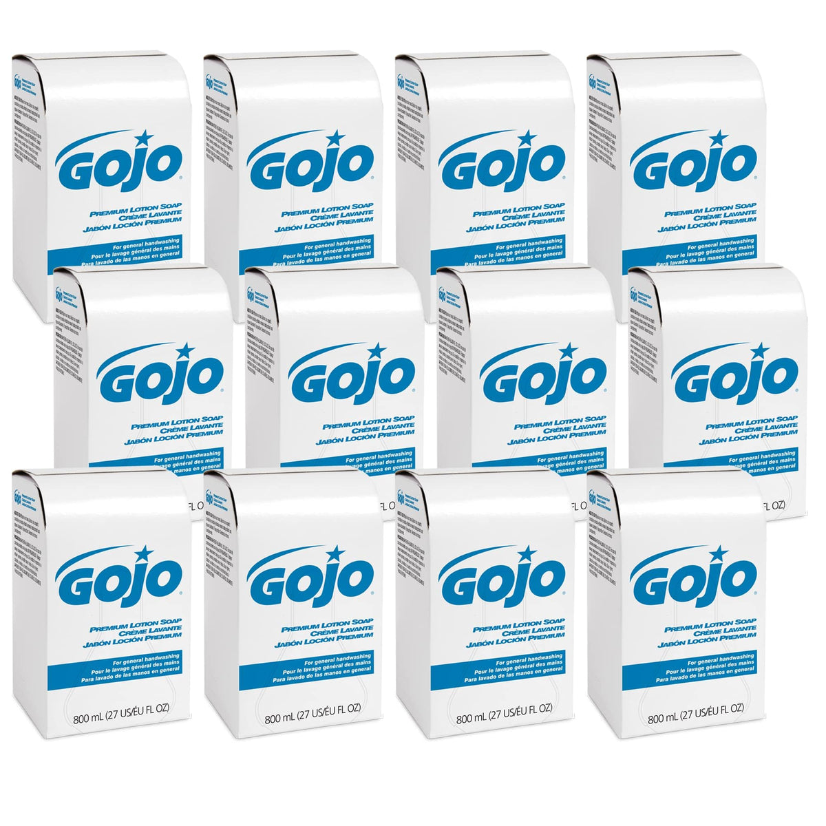 GOJO Premium Lotion Soap Waterfall refill for 800 mL dispenser, gentle on skin.