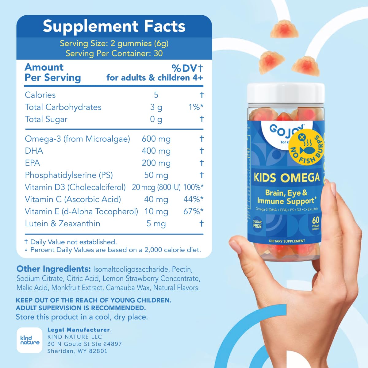 GOJOY NATURALS eye support gummy with lutein and zeaxanthin.