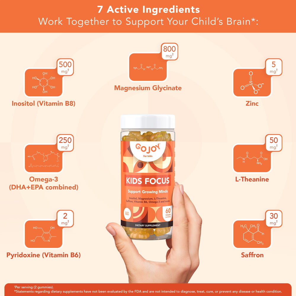 GOJOY NATURALS includes iron, zinc and B6 for healthy brain support