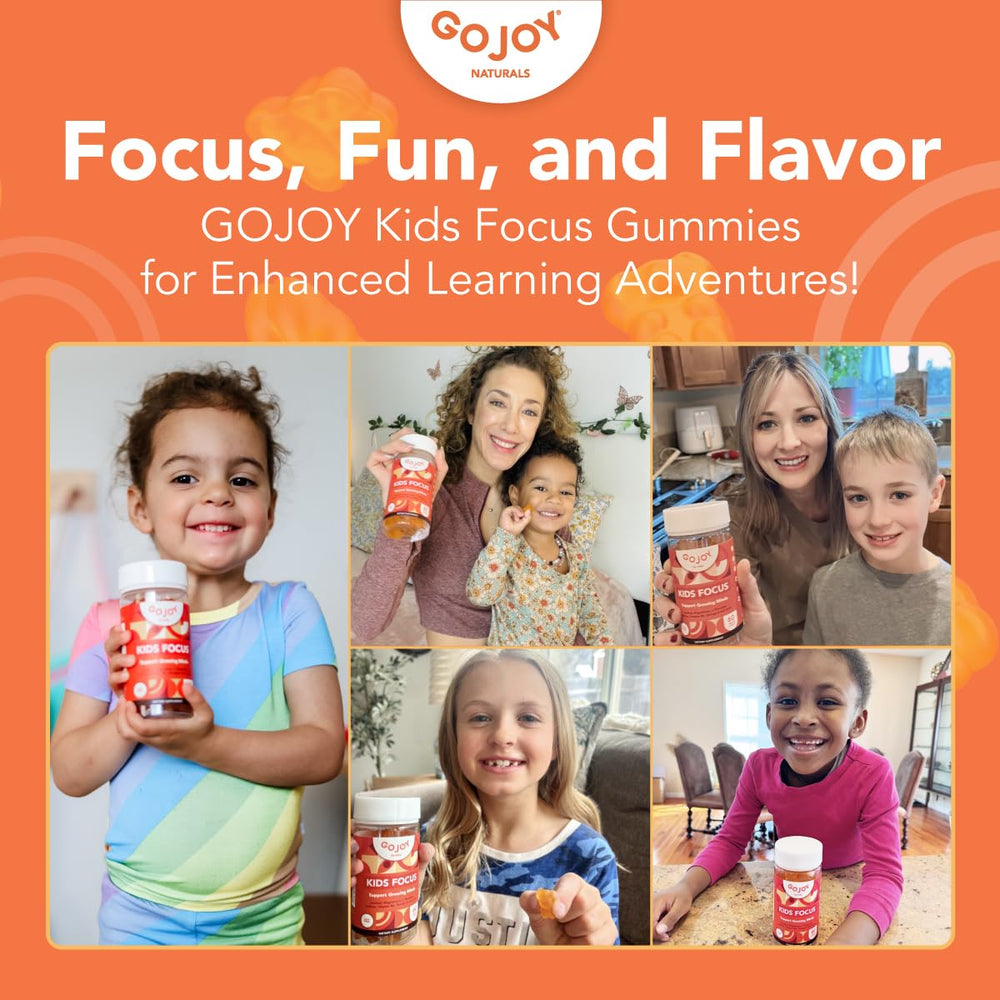 GOJOY NATURALS gummies featuring L-Theanine to support focused study and play