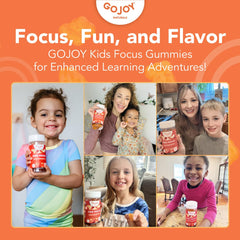 GOJOY NATURALS gummies featuring L-Theanine to support focused study and play