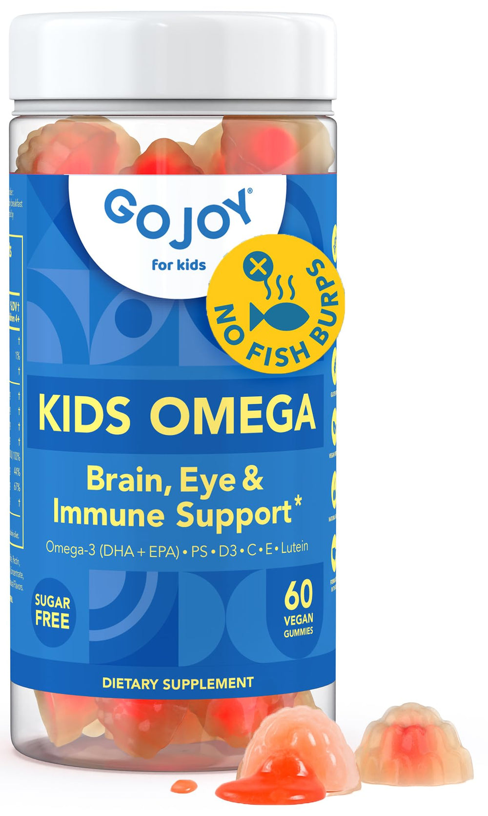 GOJOY NATURALS Kids Omega-3 DHA gummies bottle showing clean plant-based omega-3.