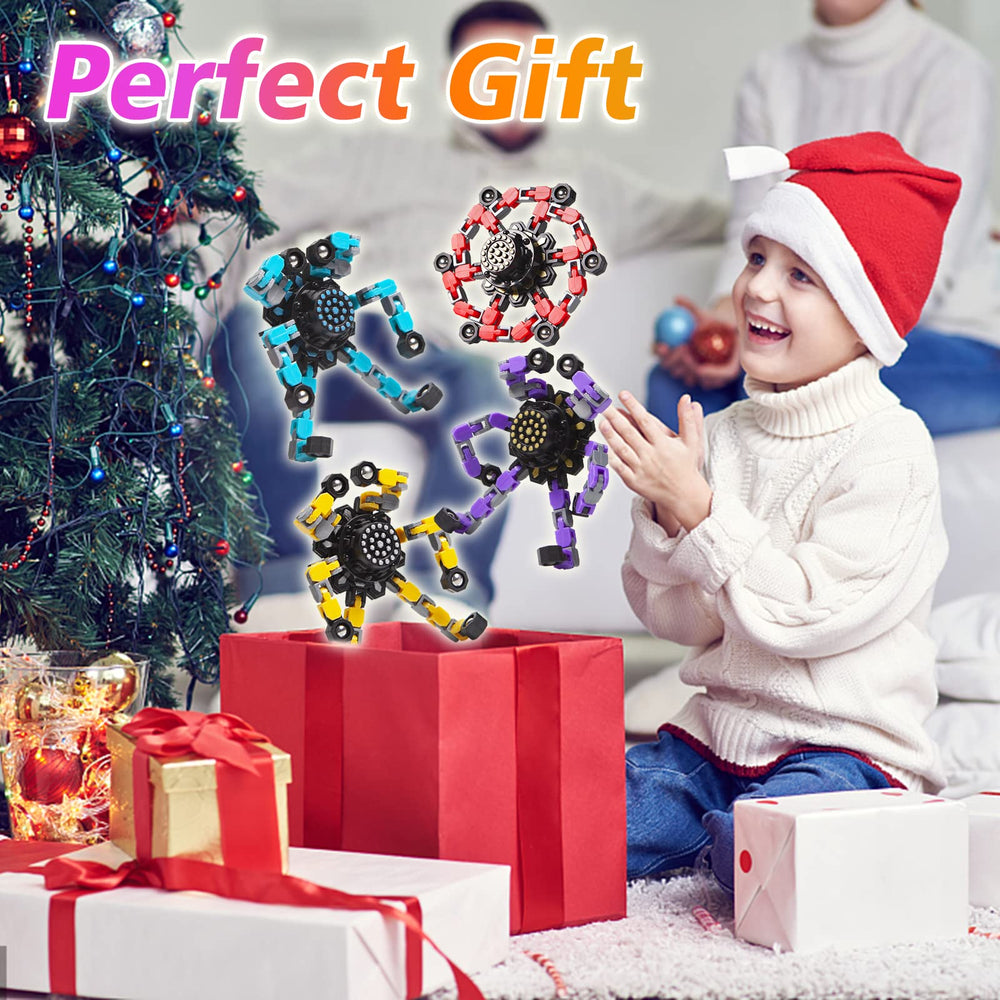 Gokeey fidget spinner with six deformable chains enhances hands-on coordination.