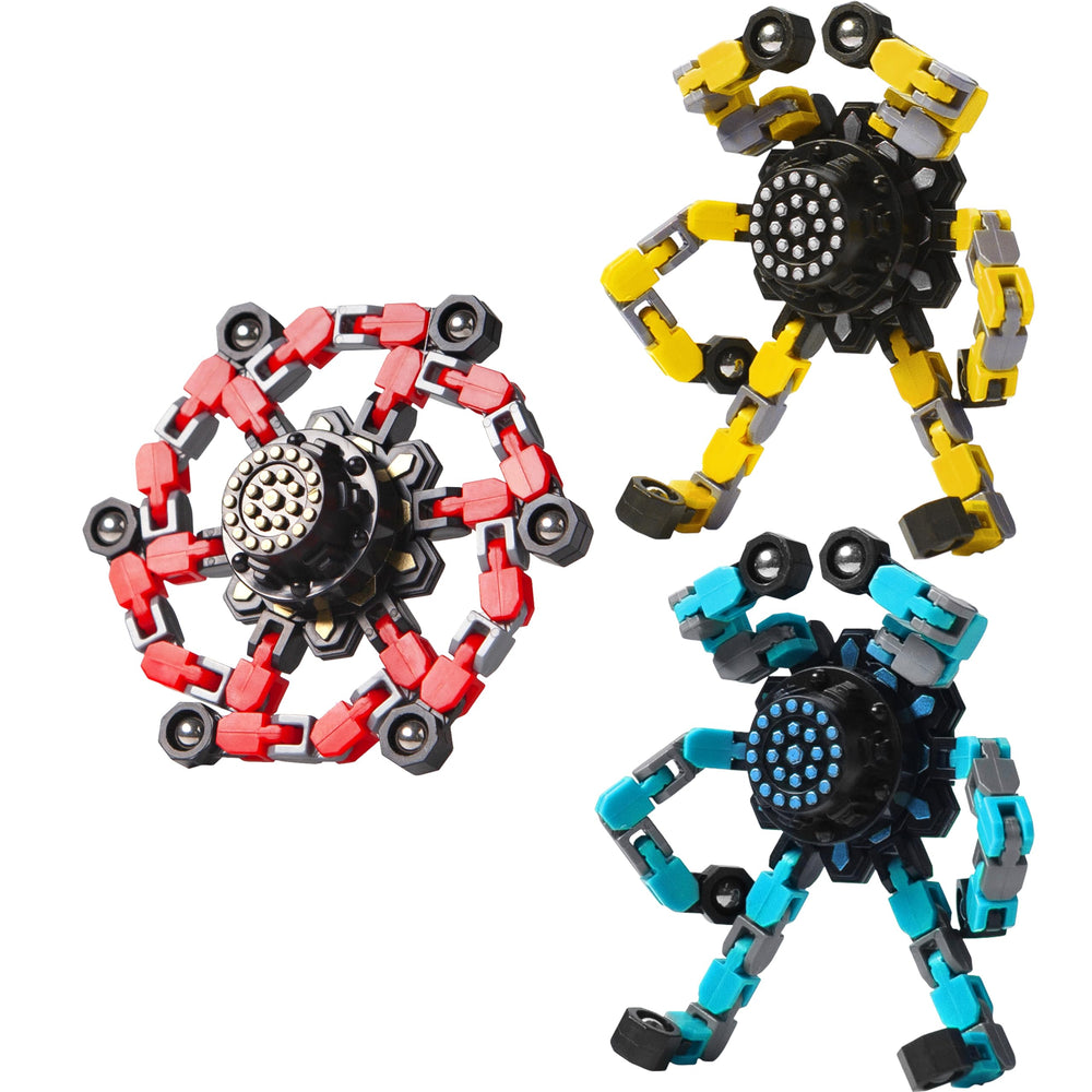 Gokeey transformable fidget spinner red with six deformable chains for endless shape play.
