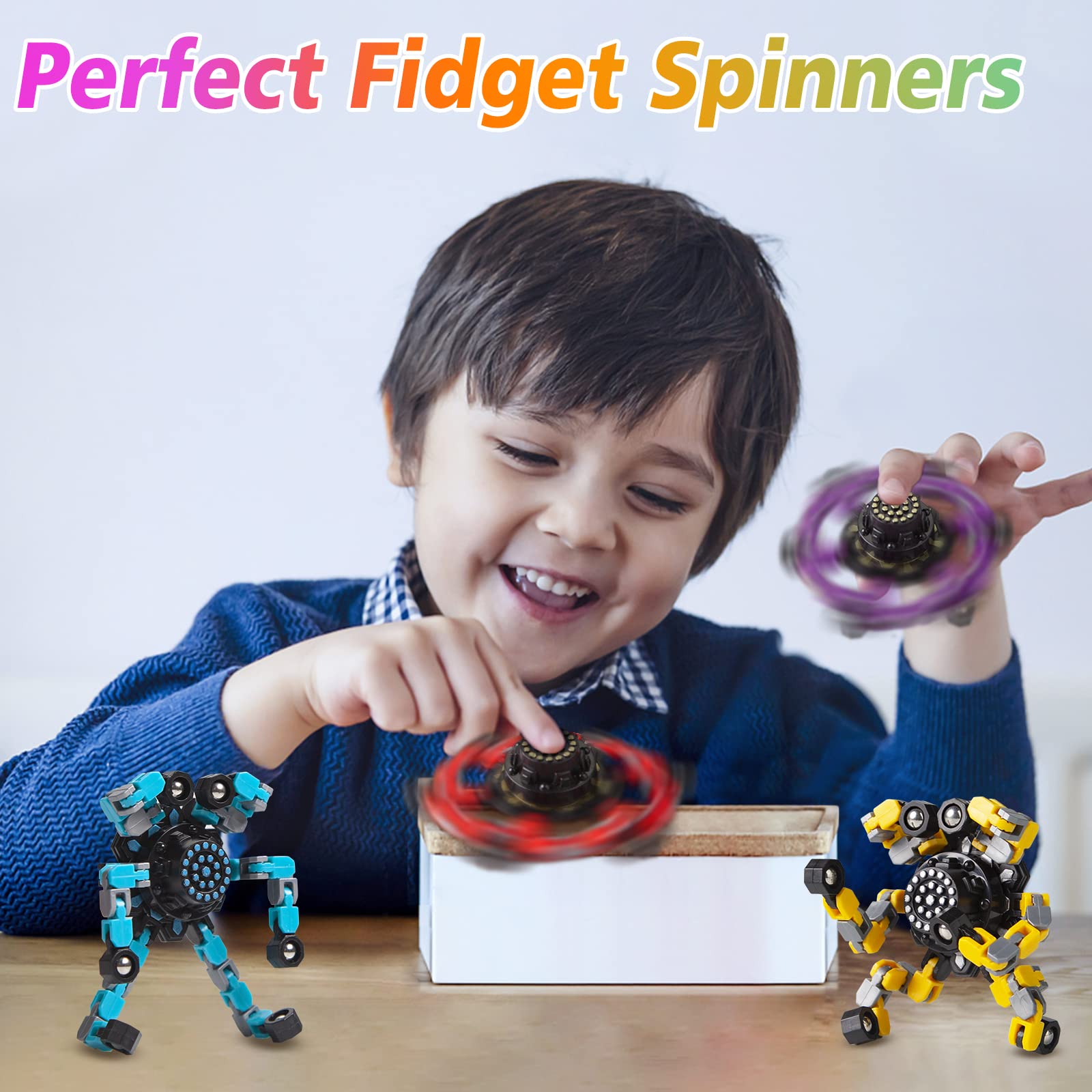 Gokeey transformable fidget spinner yellow with smooth spins and longer fun.