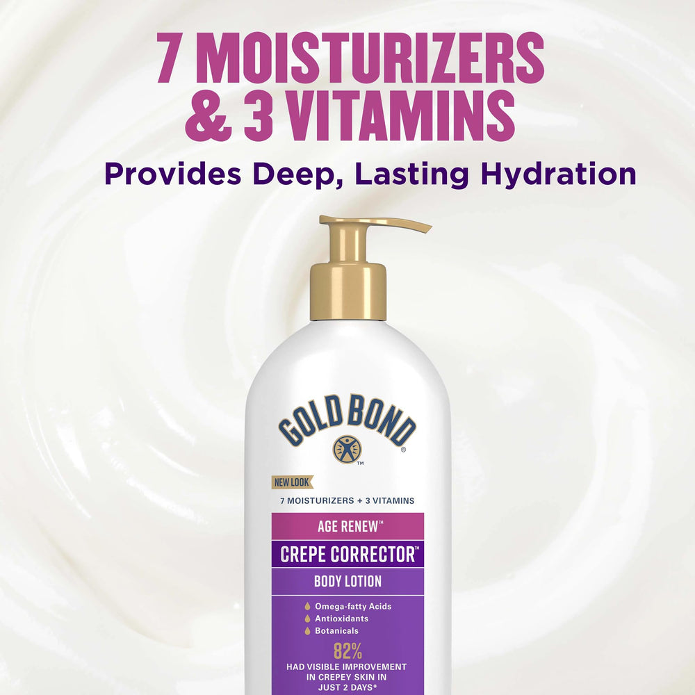 Gold Bond Age Renew Crepe Corrector quickly absorbing lotion on skin