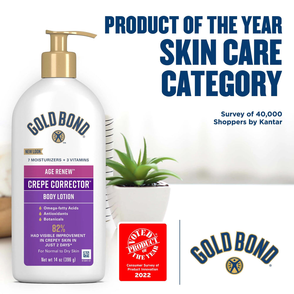 Gold Bond Age Renew Crepe Corrector texture close-up on skin showing smoothing effect