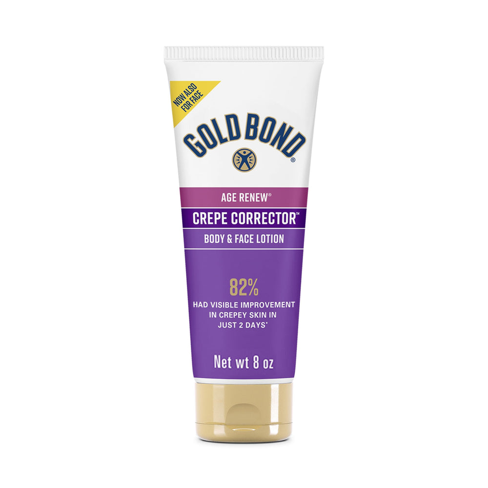 Gold Bond Age Renew Crepe Corrector bottle front view for crepey skin care