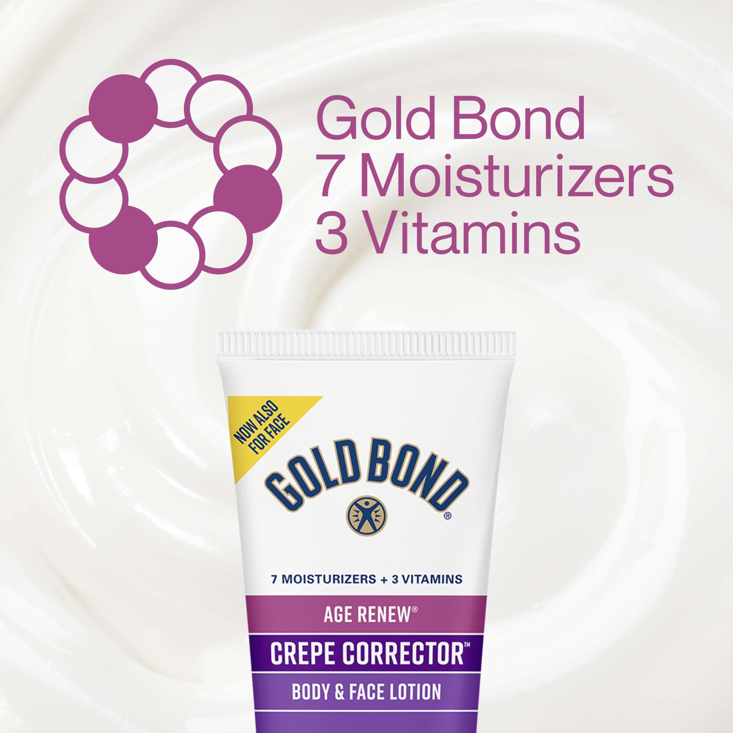 Gold Bond Age Renew Crepe Corrector hand application demonstrates moisture