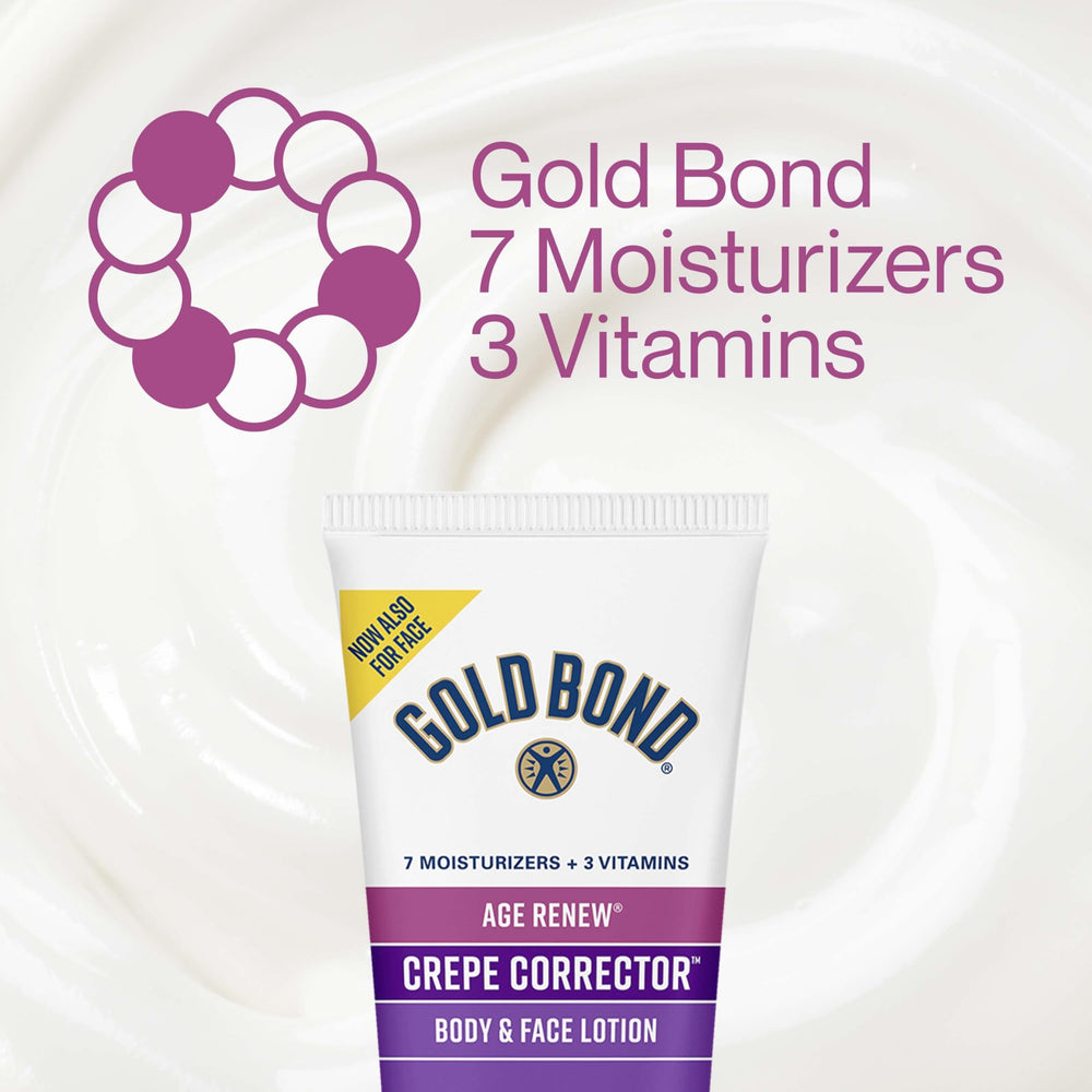 Gold Bond Age Renew Crepe Corrector hand application demonstrates moisture