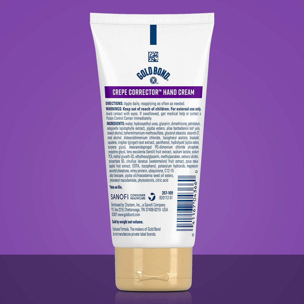 Close-up of Gold Bond Age Renew texture highlighting smoothing concentrate.