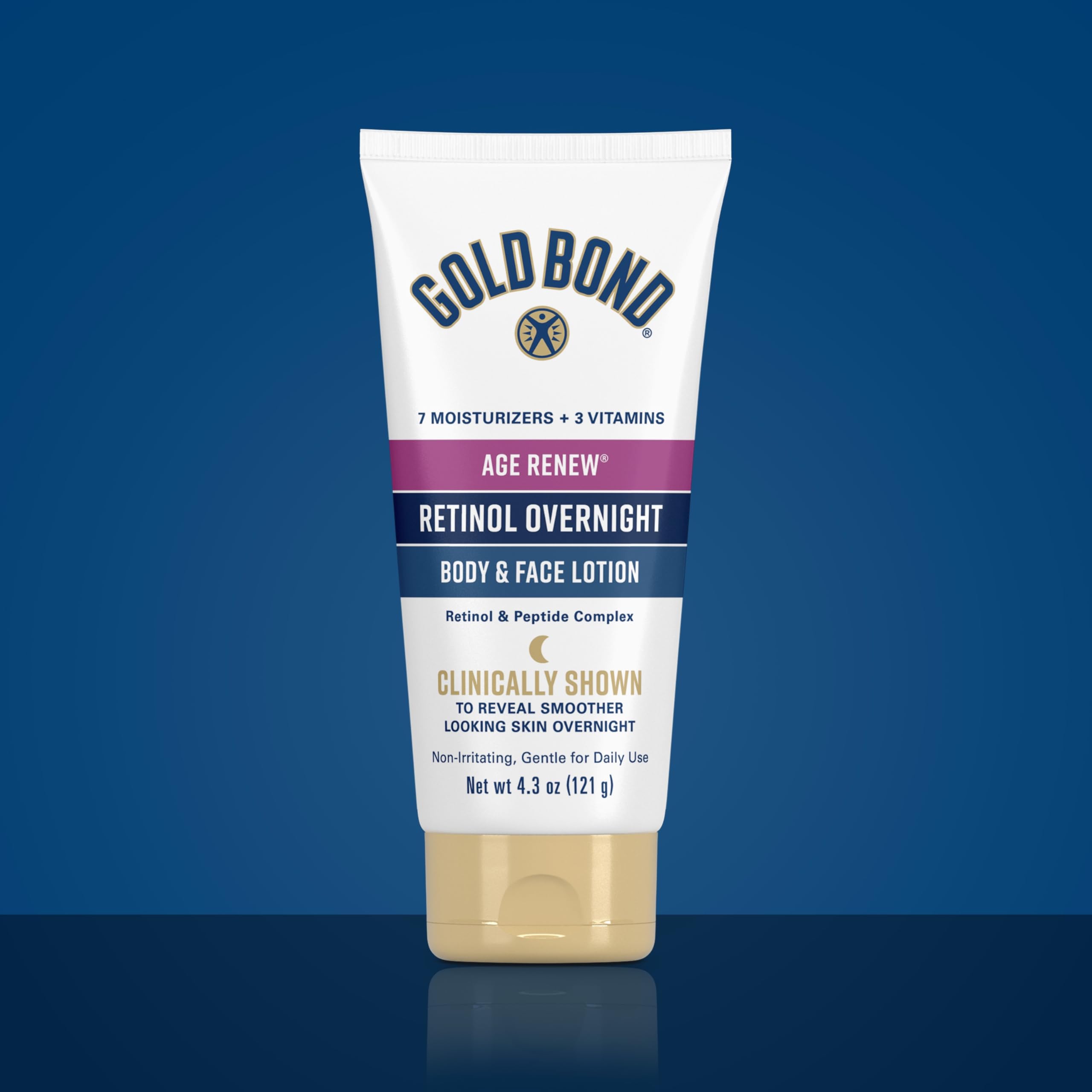 Gold Bond Age Renew Creamy texture swatch on skin looks smooth.
