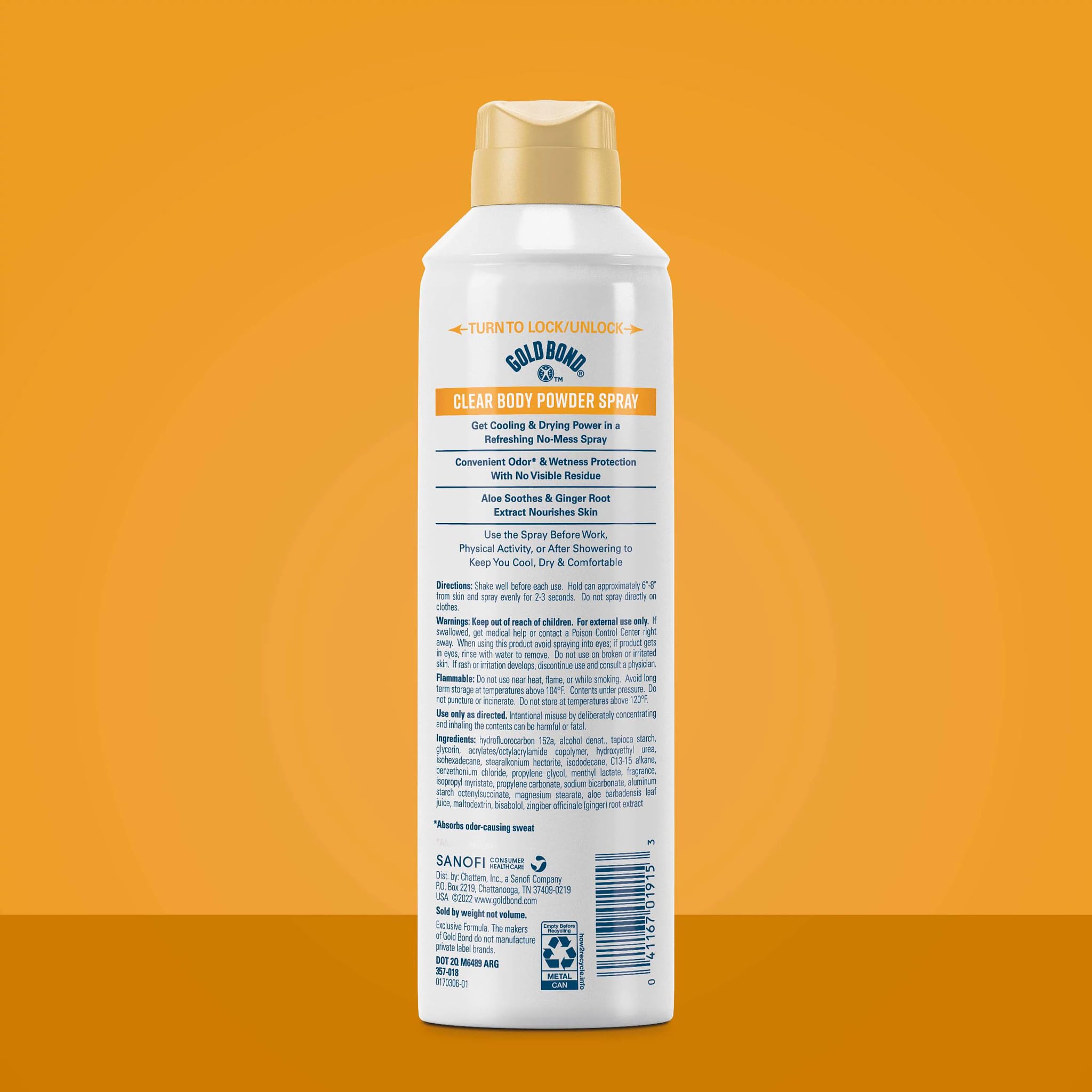 Gold Bond Clear No White Residue spray demonstrates invisible protection.
