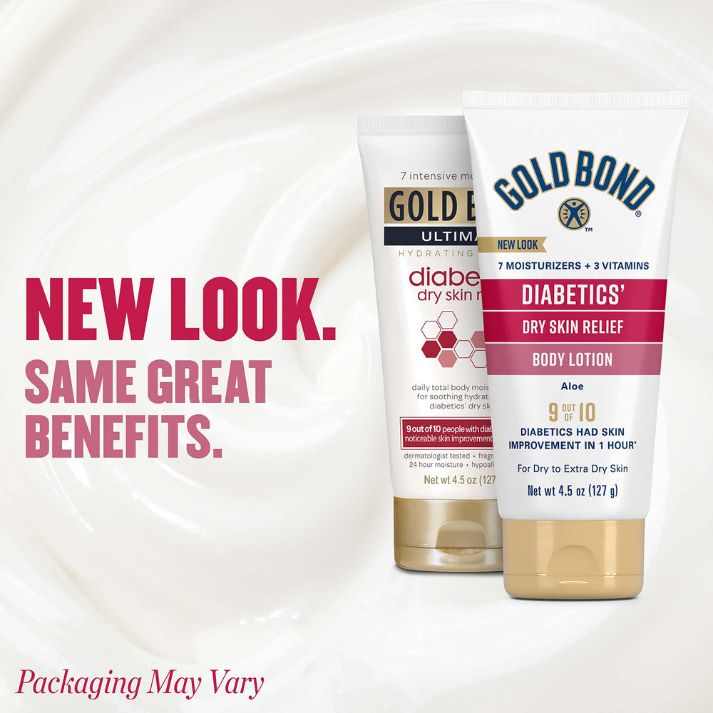Fragrance-free Gold Bond Diabetic Lotion bottle close-up