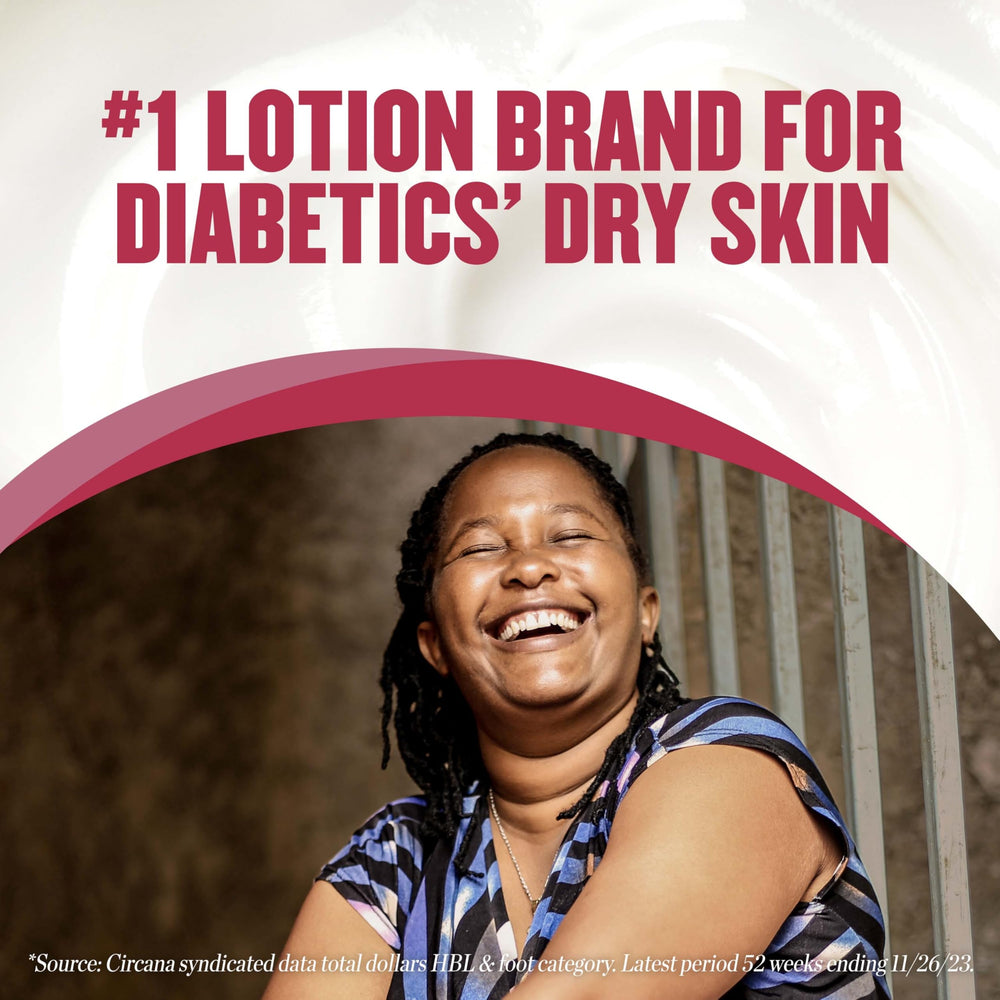 Gold Bond Diabetics Foot Cream shows dimethicone and petrolatum for dry skin relief.