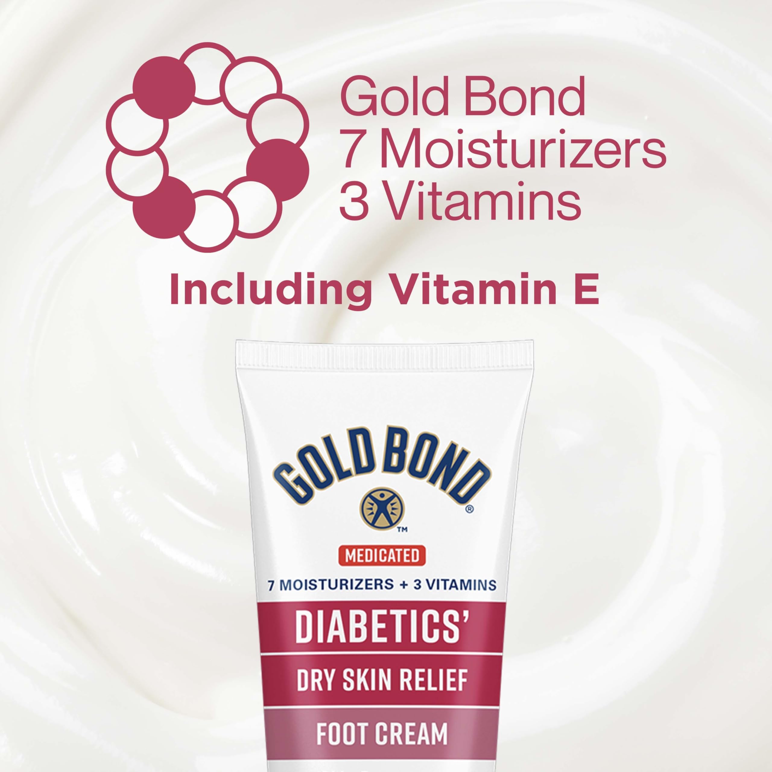 Fragrance-free and dermatologist-tested label on Gold Bond Diabetics Foot Cream.