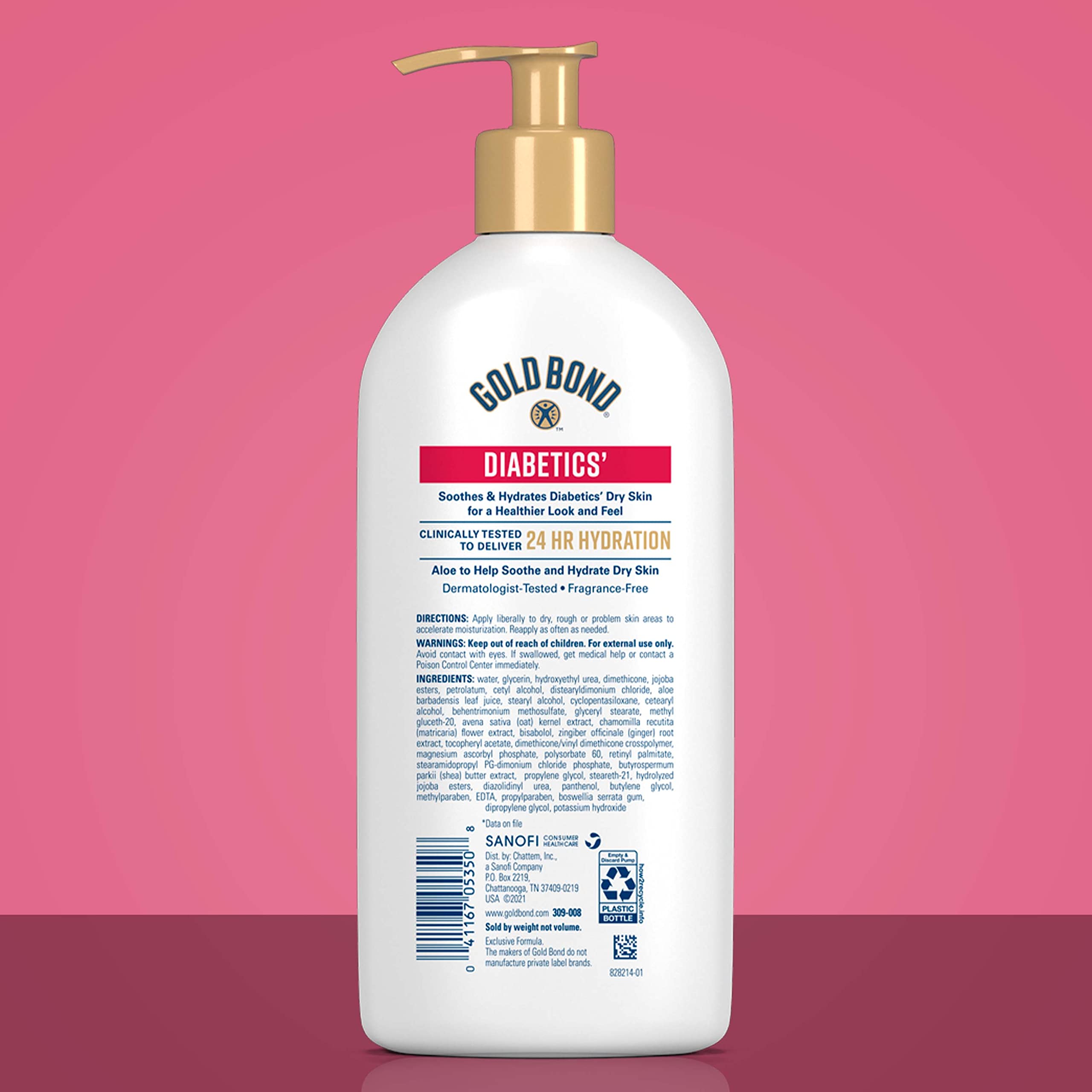 Gold Bond Diabetics' Dry Skin Relief Lotion fragrance-free formula for sensitive skin