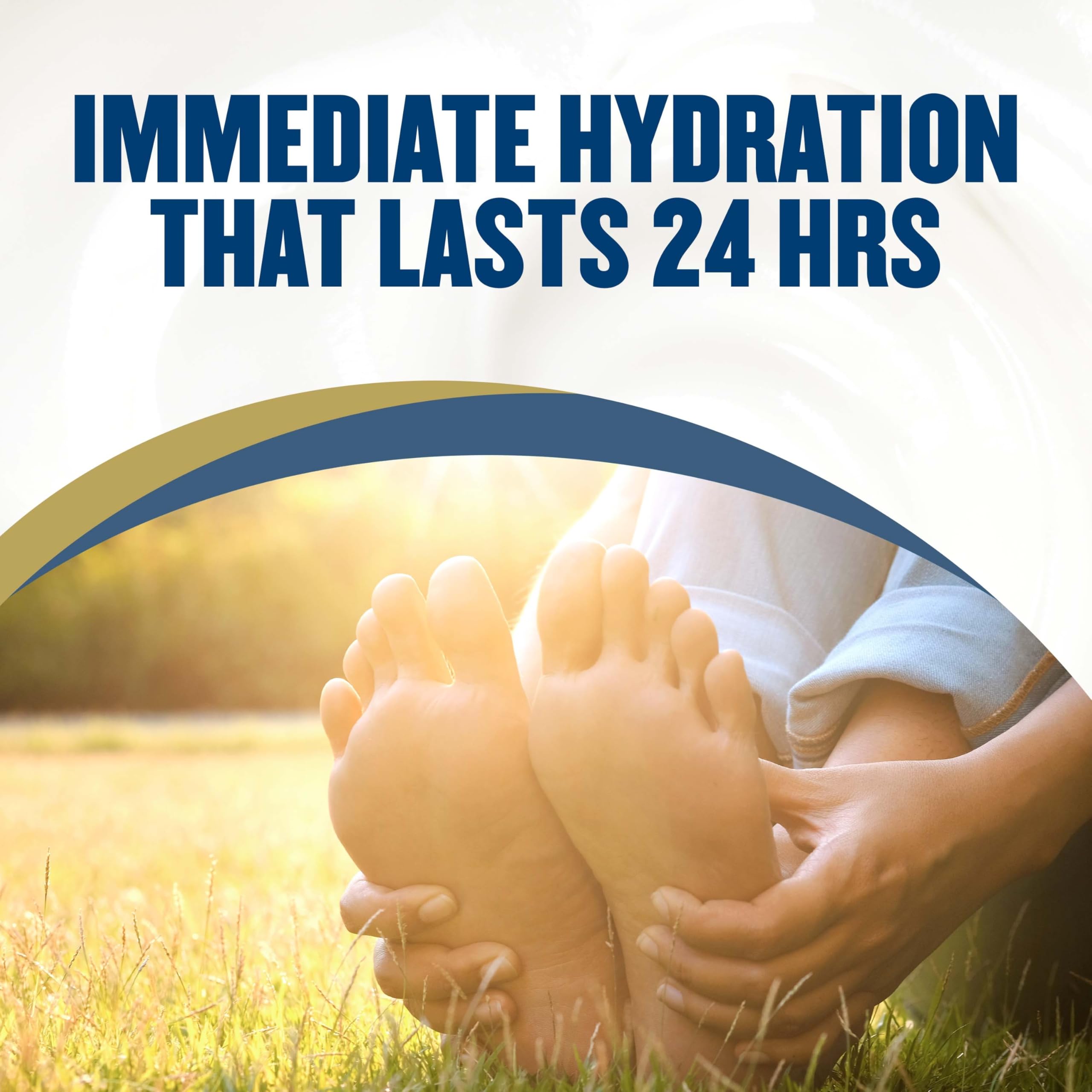 Gold Bond Healing Foot Cream on dry feet helps soften rough skin.