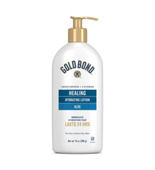 Gold Bond Healing Hydrating Lotion aloe bottle front for lasting moisture