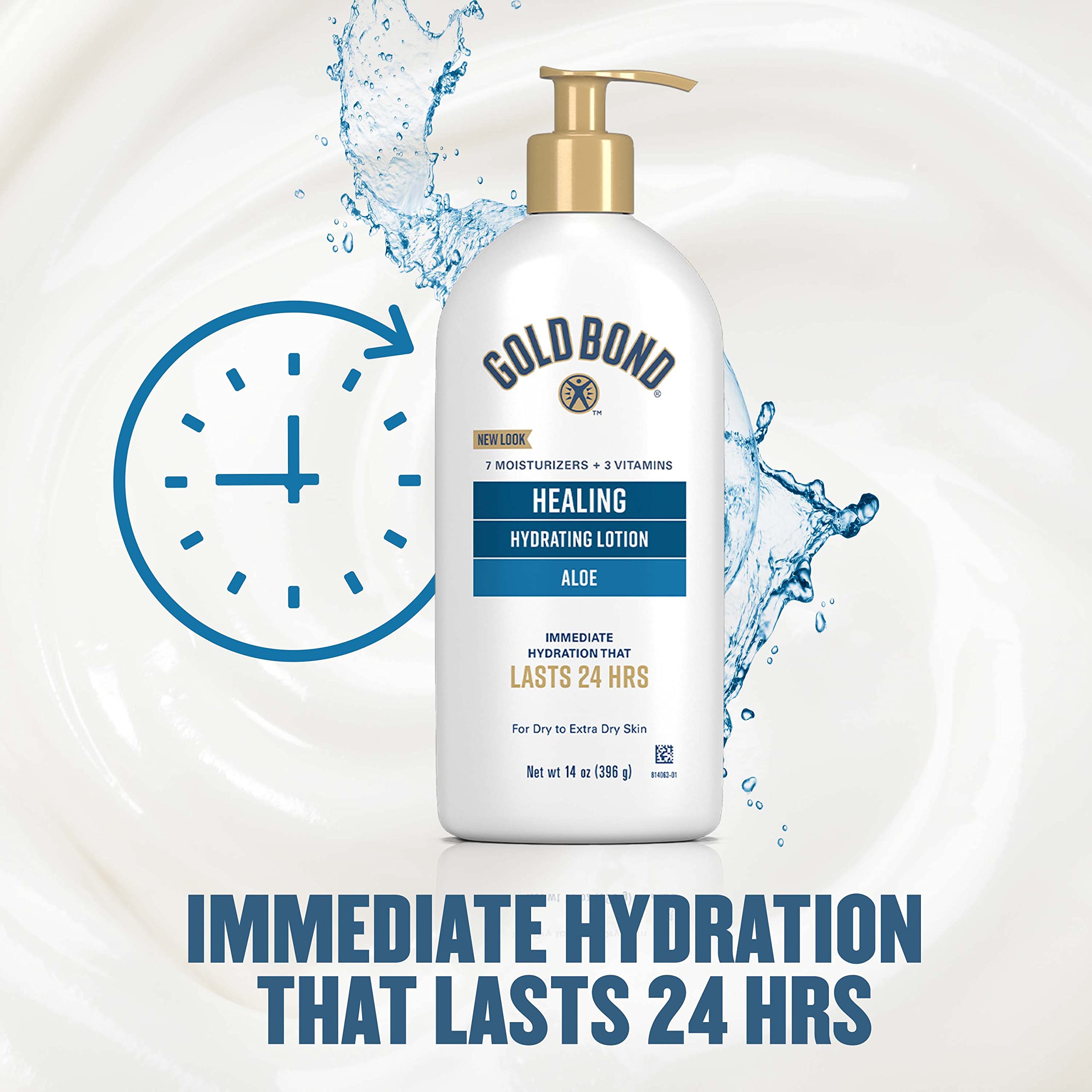 Hand applying Gold Bond Healing Hydrating Lotion for dry skin