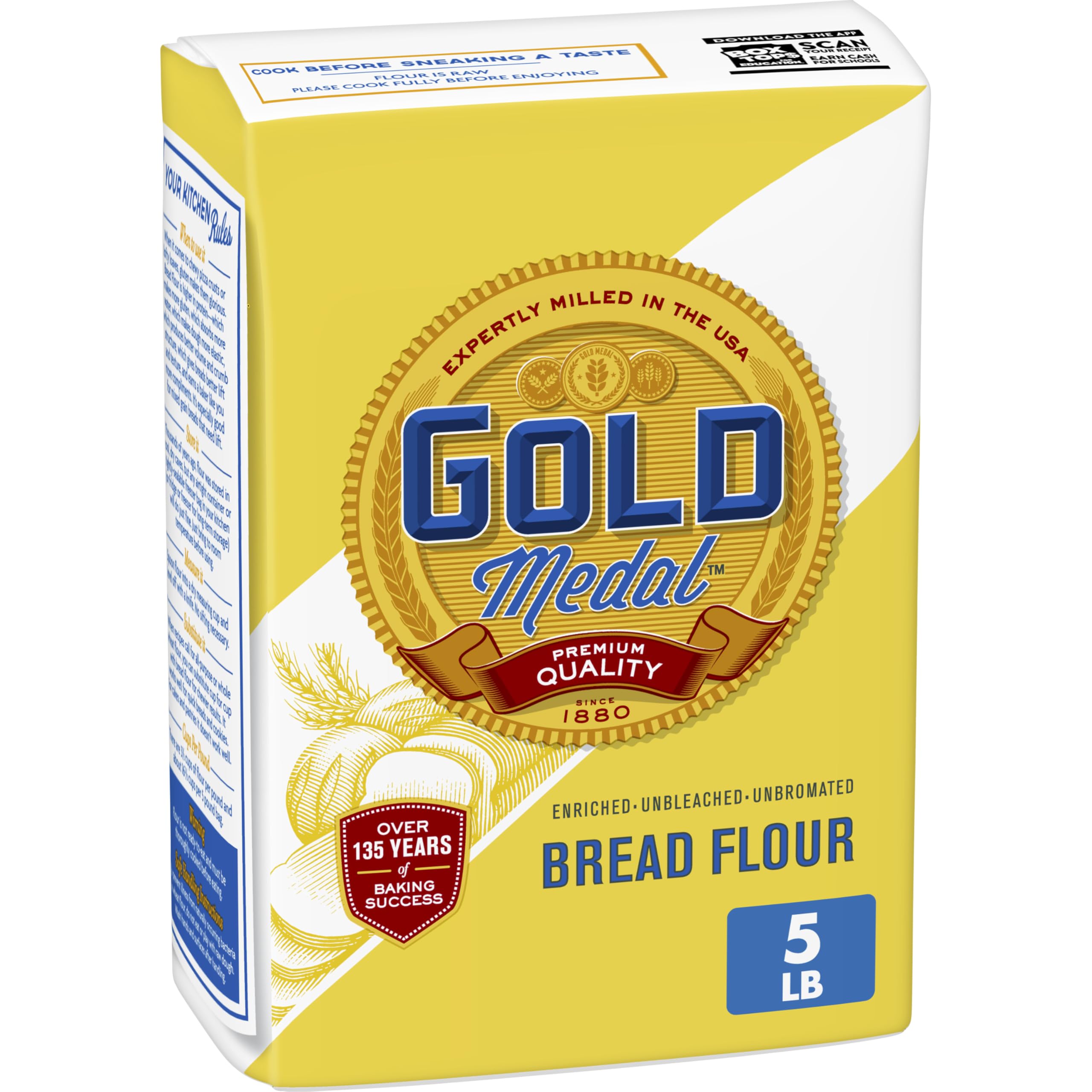 Gold Medal Bread Flour loaf-oven: ideal lift for a homestyle loaf and crust.