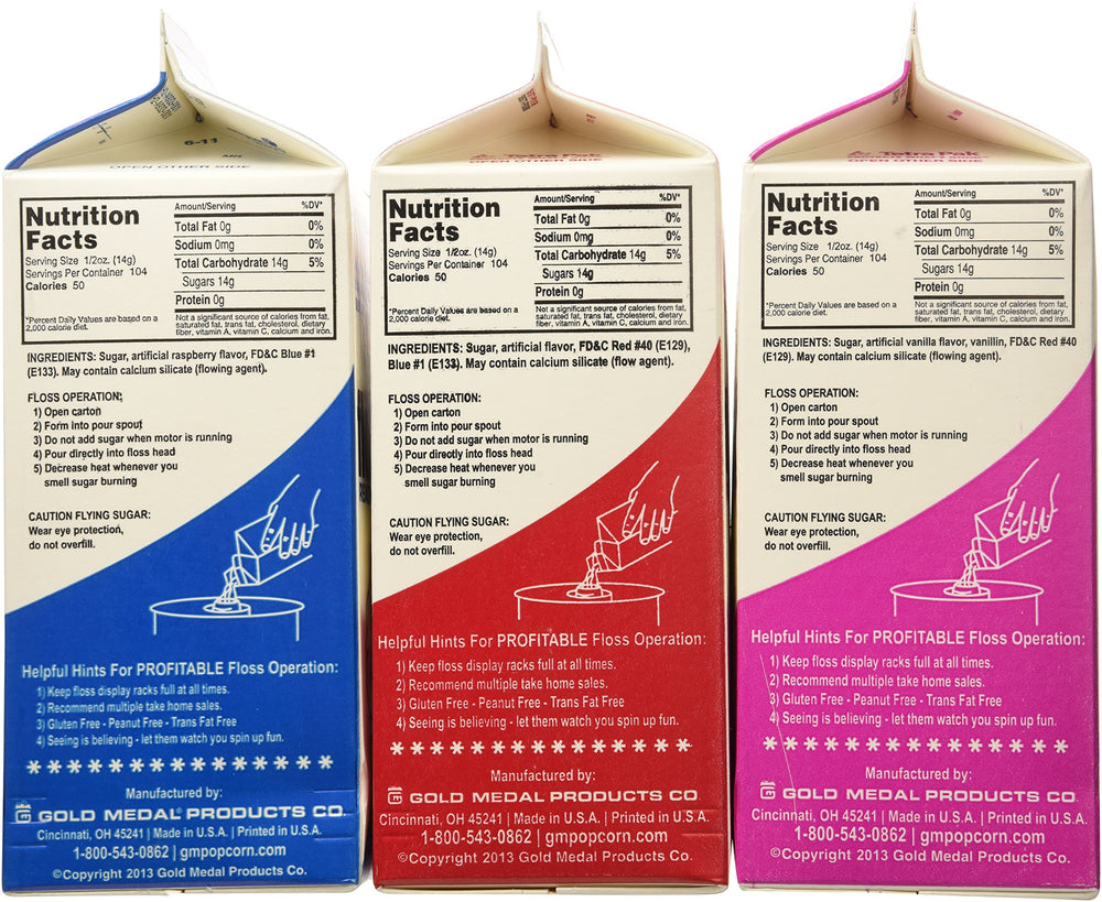 Gold Medal Flossugar 3-pack ready-to-use mix for easy carnival-style confections
