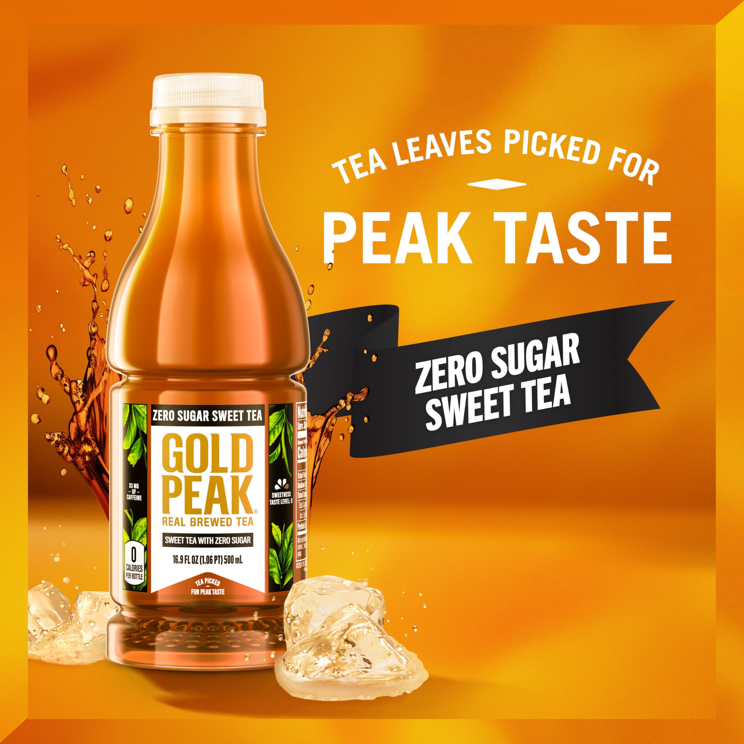 Gold Peak brunch table with tea, complements meals.