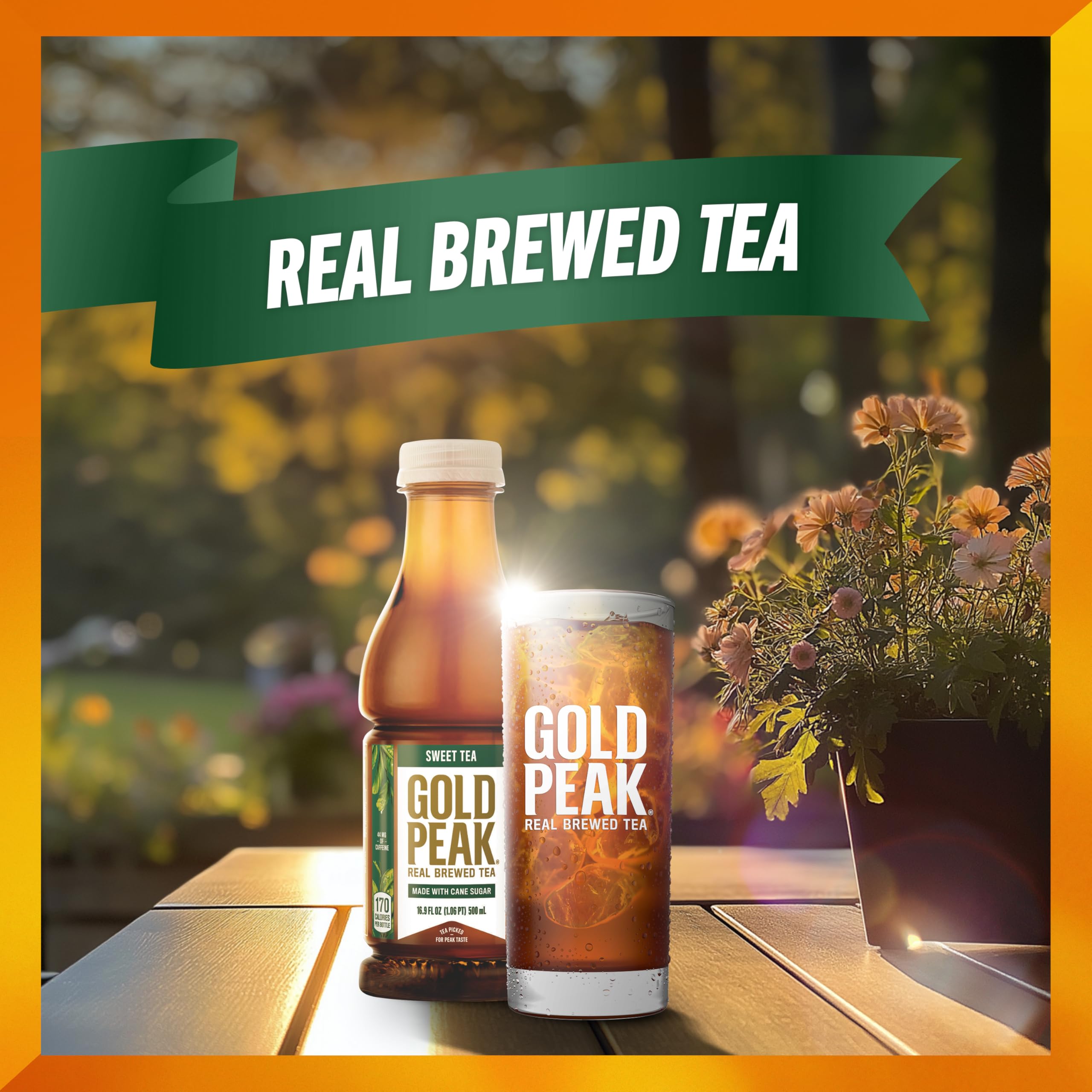Gold Peak Sweet Tea on picnic blanket captures portable refreshment