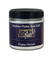 Gold Standard Salt kosher-certified flake salt in packaging for freshness on the go.