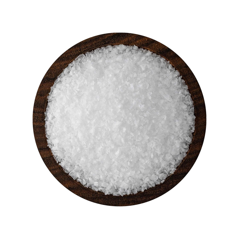 Gold Standard Salt resealable container keeps flakes fresh between uses.