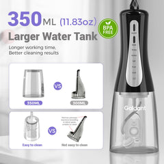 GOLDANT mode selector with five settings for personalized cleaning.