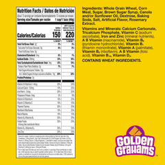 Golden Grahams cereal closeup of crispy graham squares.