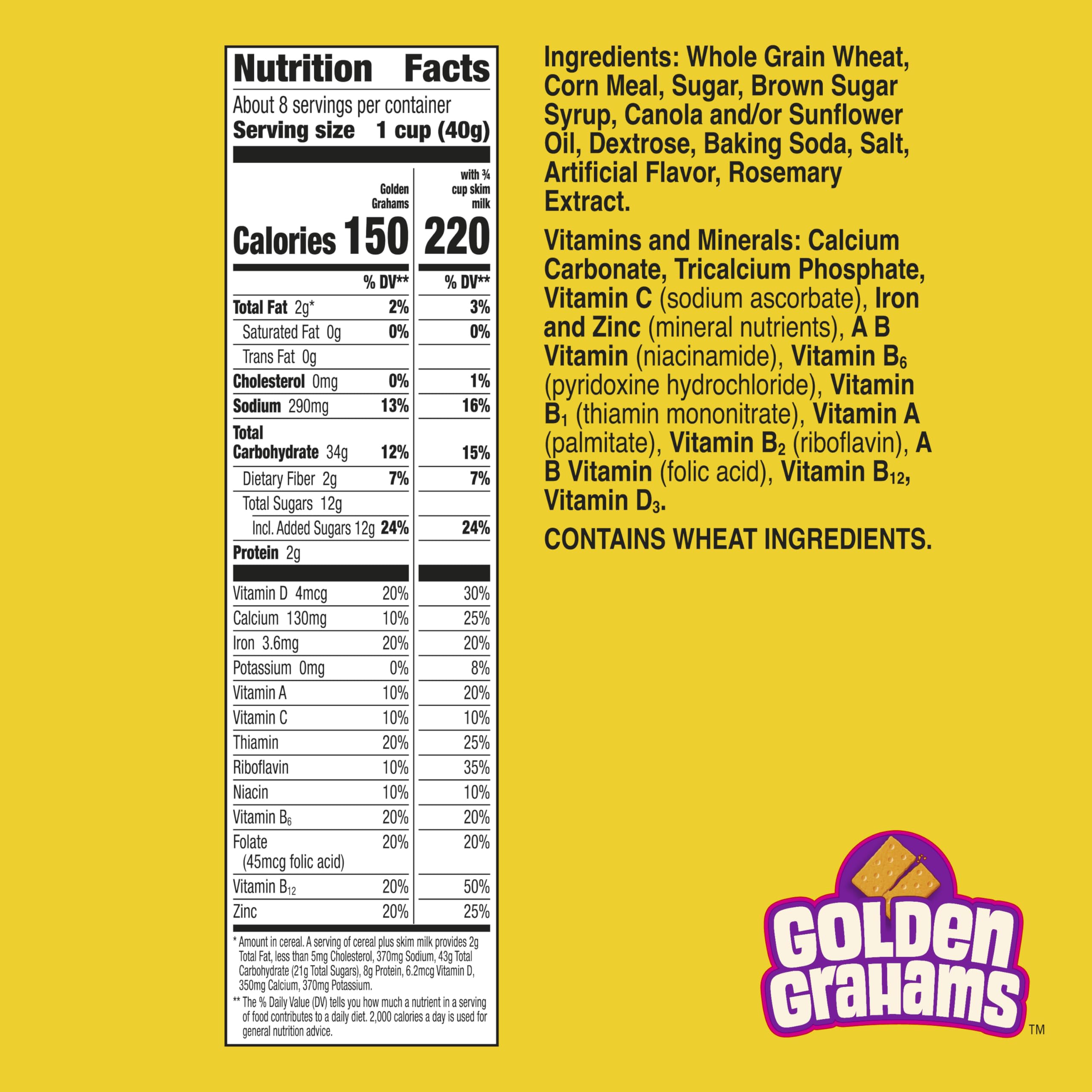Golden Grahams being poured with milk highlight the graham cracker taste loved by kids.