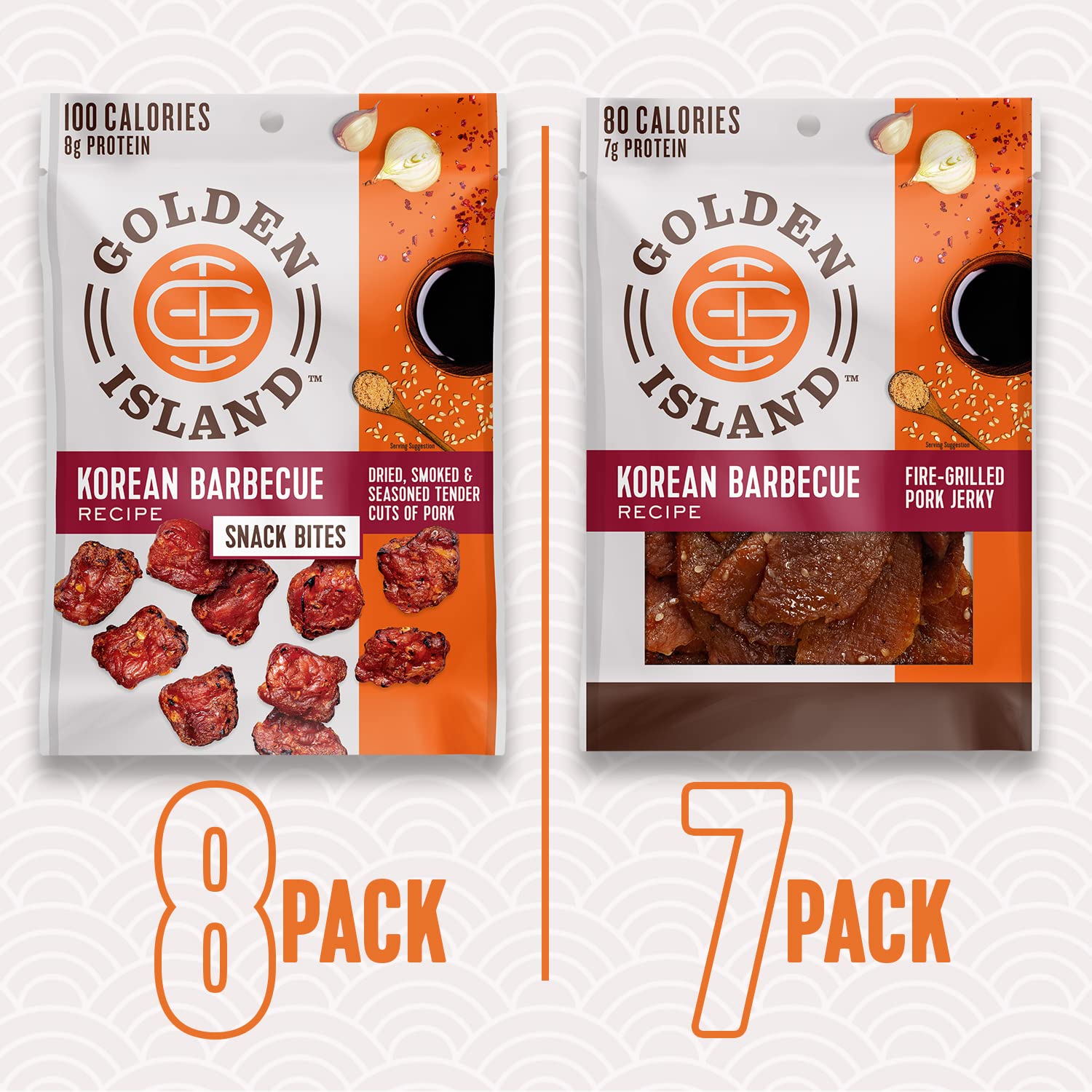 Golden Island snack bites 1.25oz pack close-up, bite-sized protein for lunches