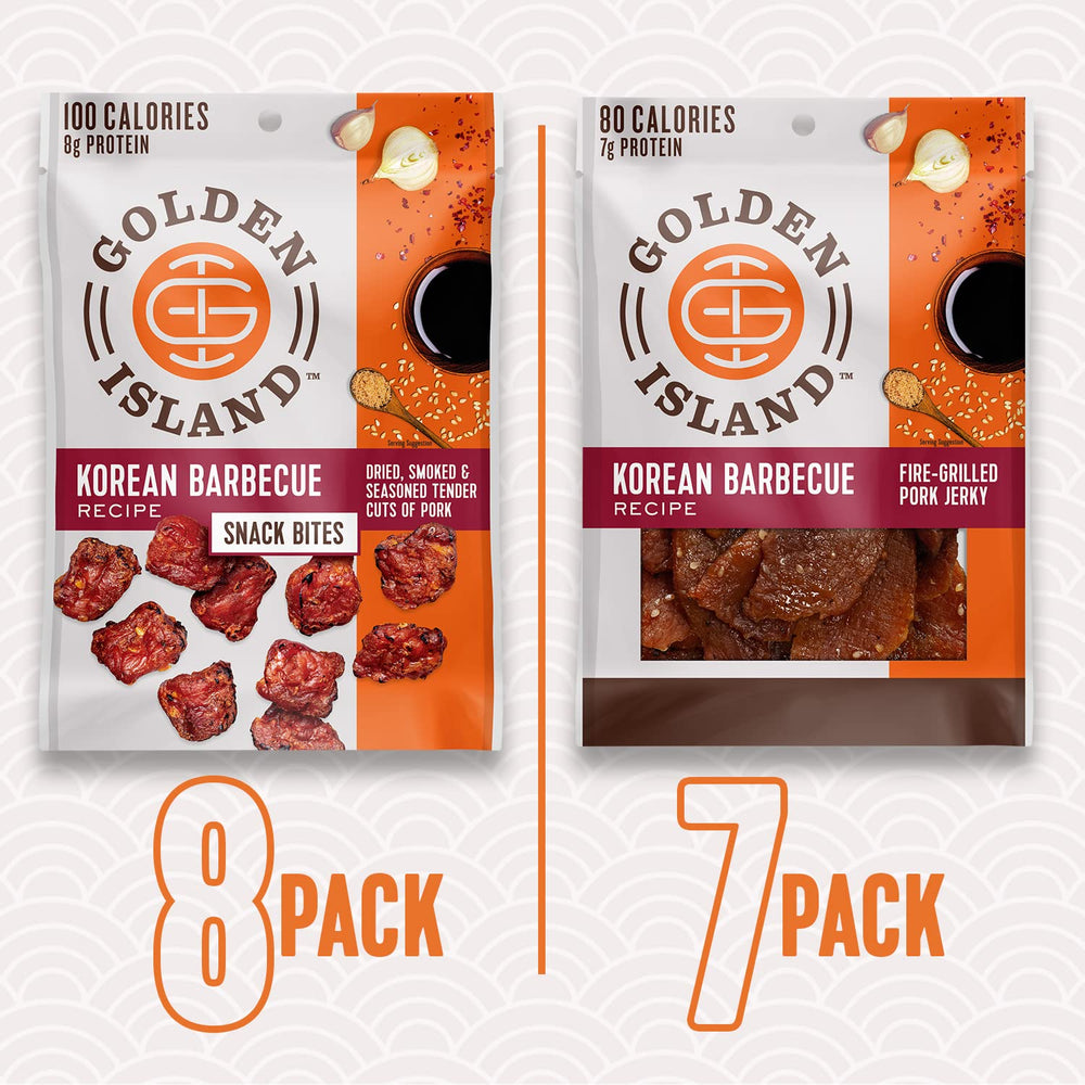 Golden Island snack bites 1.25oz pack close-up, bite-sized protein for lunches