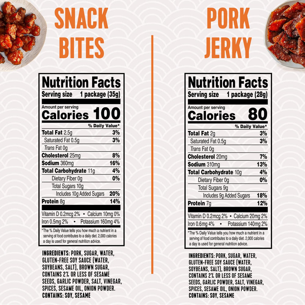 Golden Island BBQ variety pack back info highlighting gluten-free, on-the-go nourishment