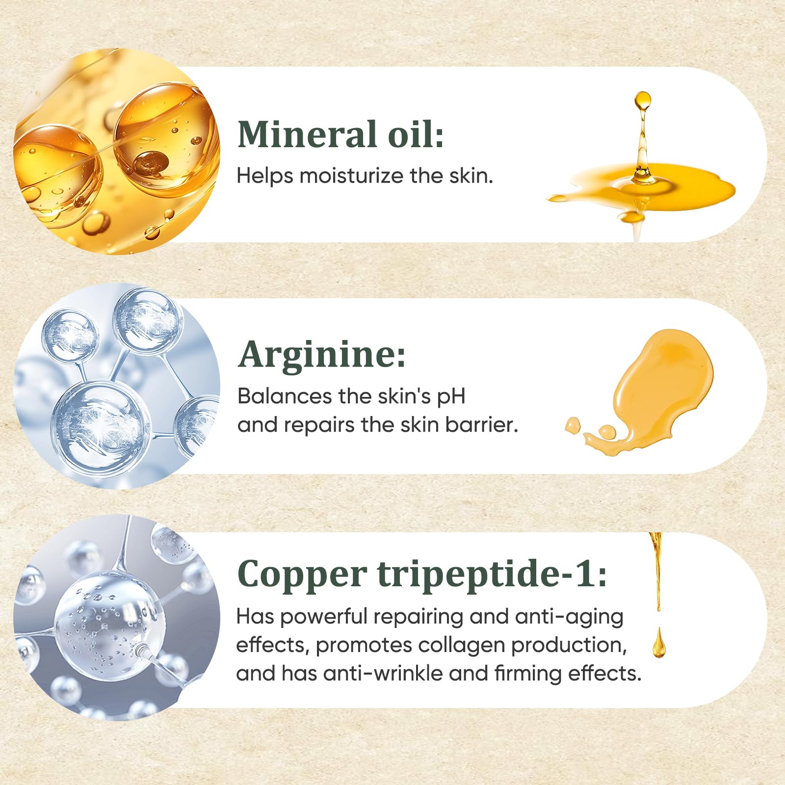 Golden Micro Peptide Tallow Serum texture closeup reveals lightweight non greasy absorption
