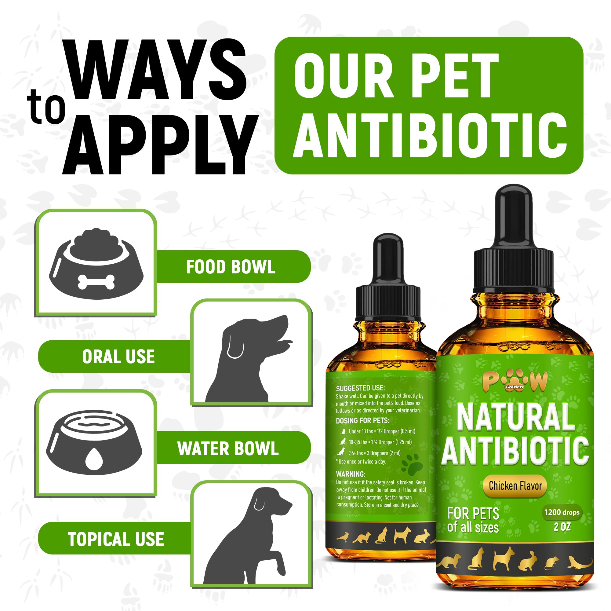 Golden Paw antibiotiques utilisation alimentaire, mélanger à la nourriture aisément.