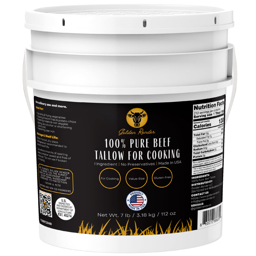 Golden Render seven-pound bulk tallow pack for versatile cooking