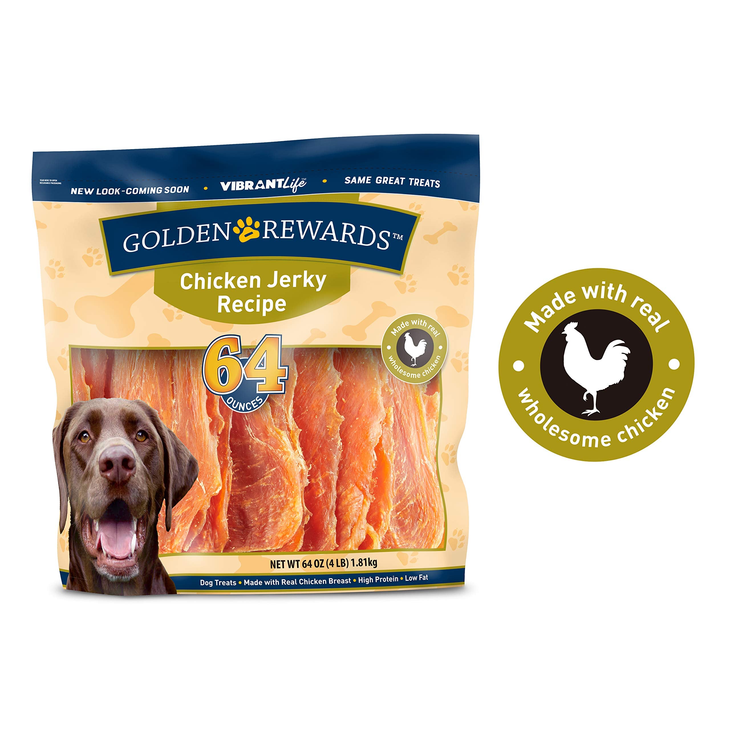 Golden Rewards Chicken Jerky dog paw sniff close-up, capturing appeal during playtime.
