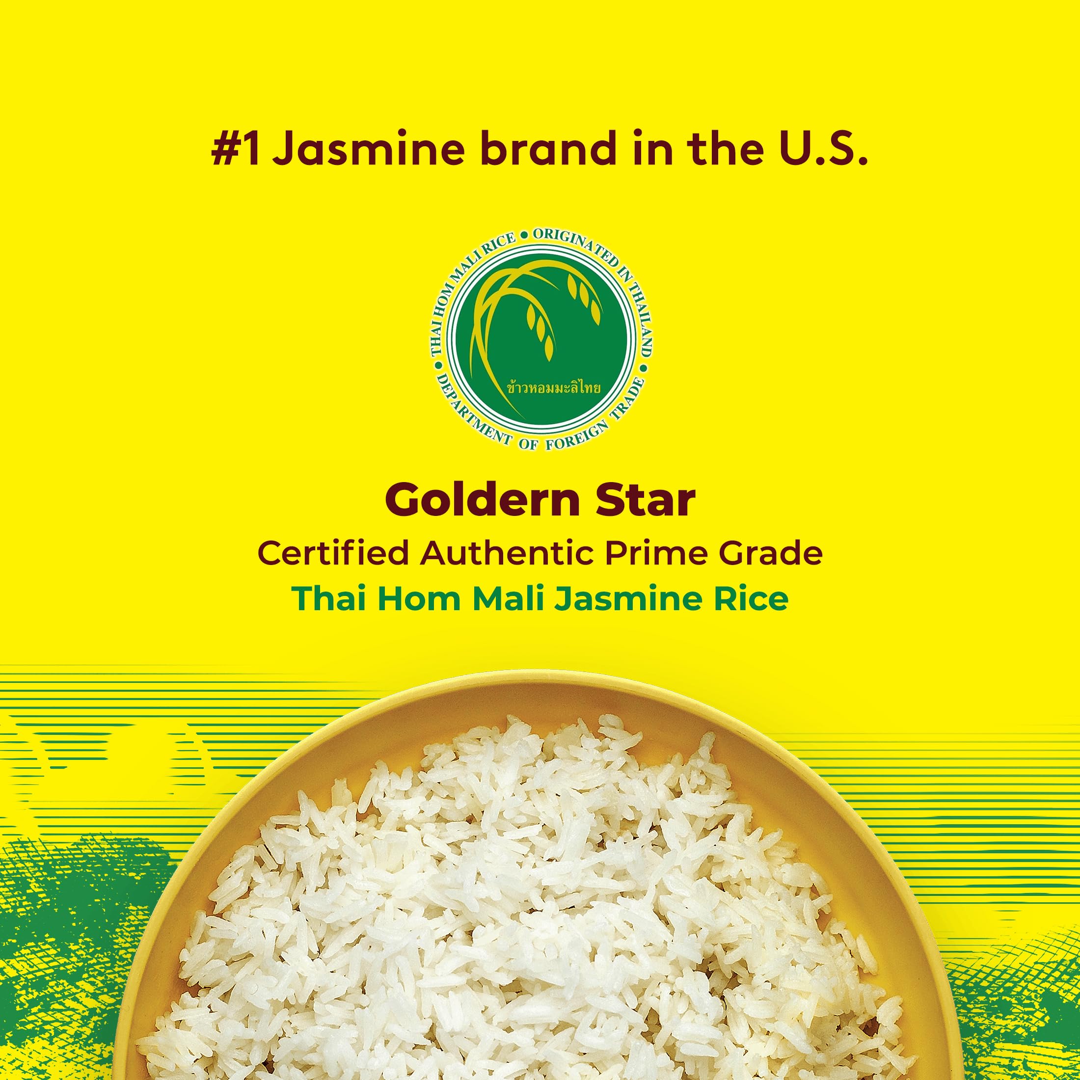 Golden Star Jasmine Rice is gluten-free and fat-free for a wholesome staple