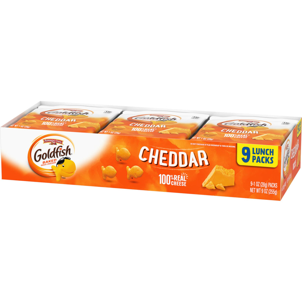 Goldfish Cheddar Cheese Crackers family snack time, easy grab-and-go.