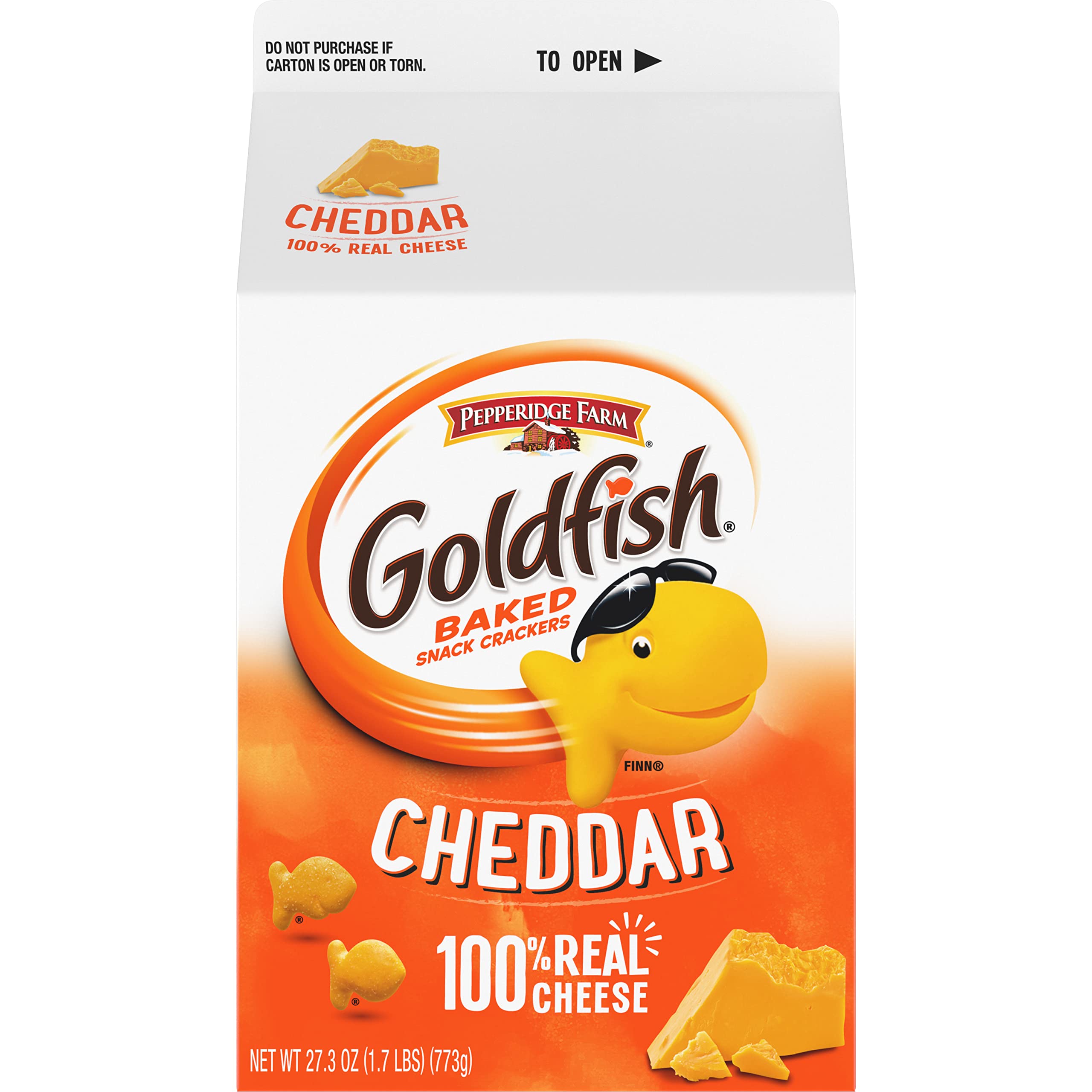 Goldfish cheddar crackers 55 crackers per serving ideal portion size