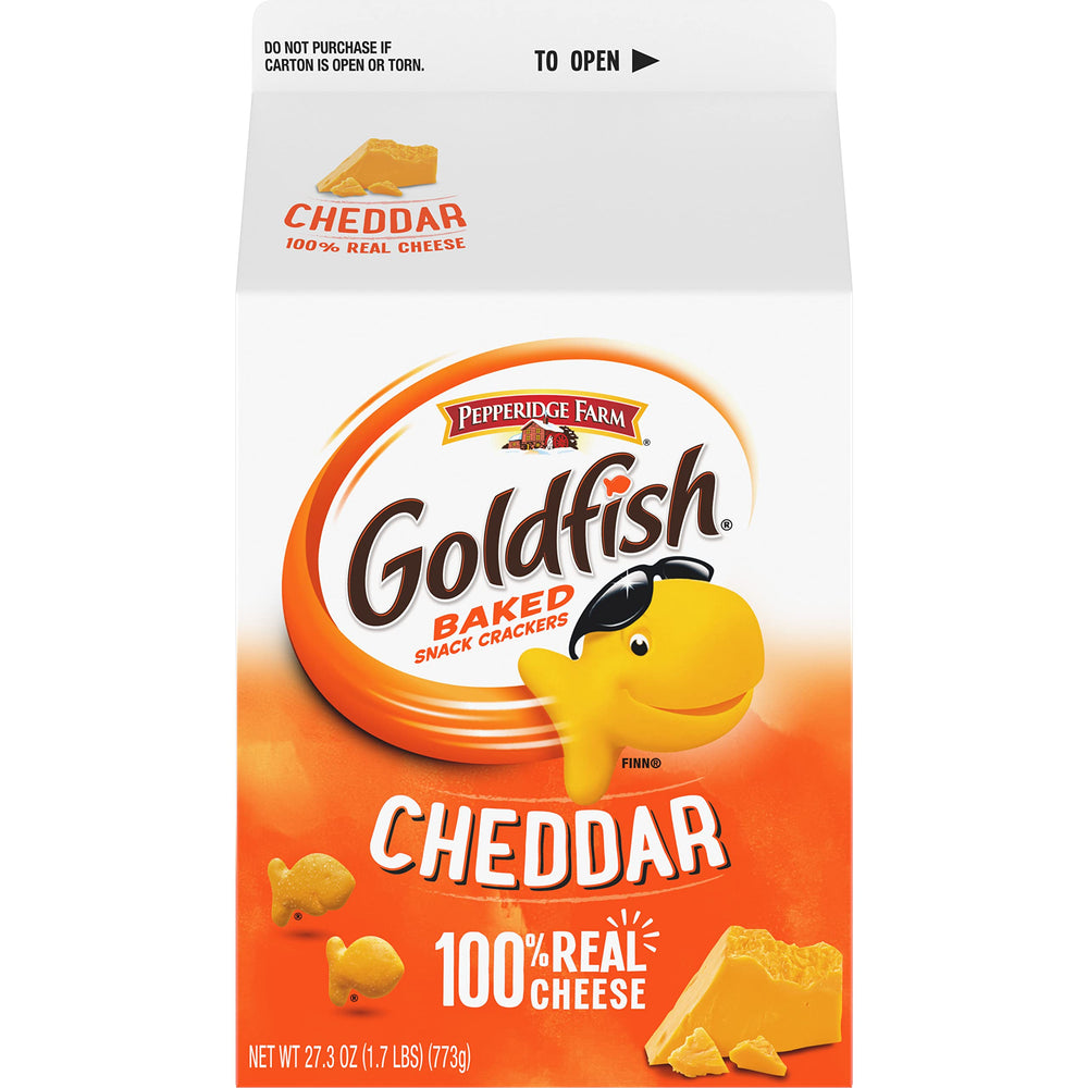 Goldfish cheddar crackers 55 crackers per serving ideal portion size