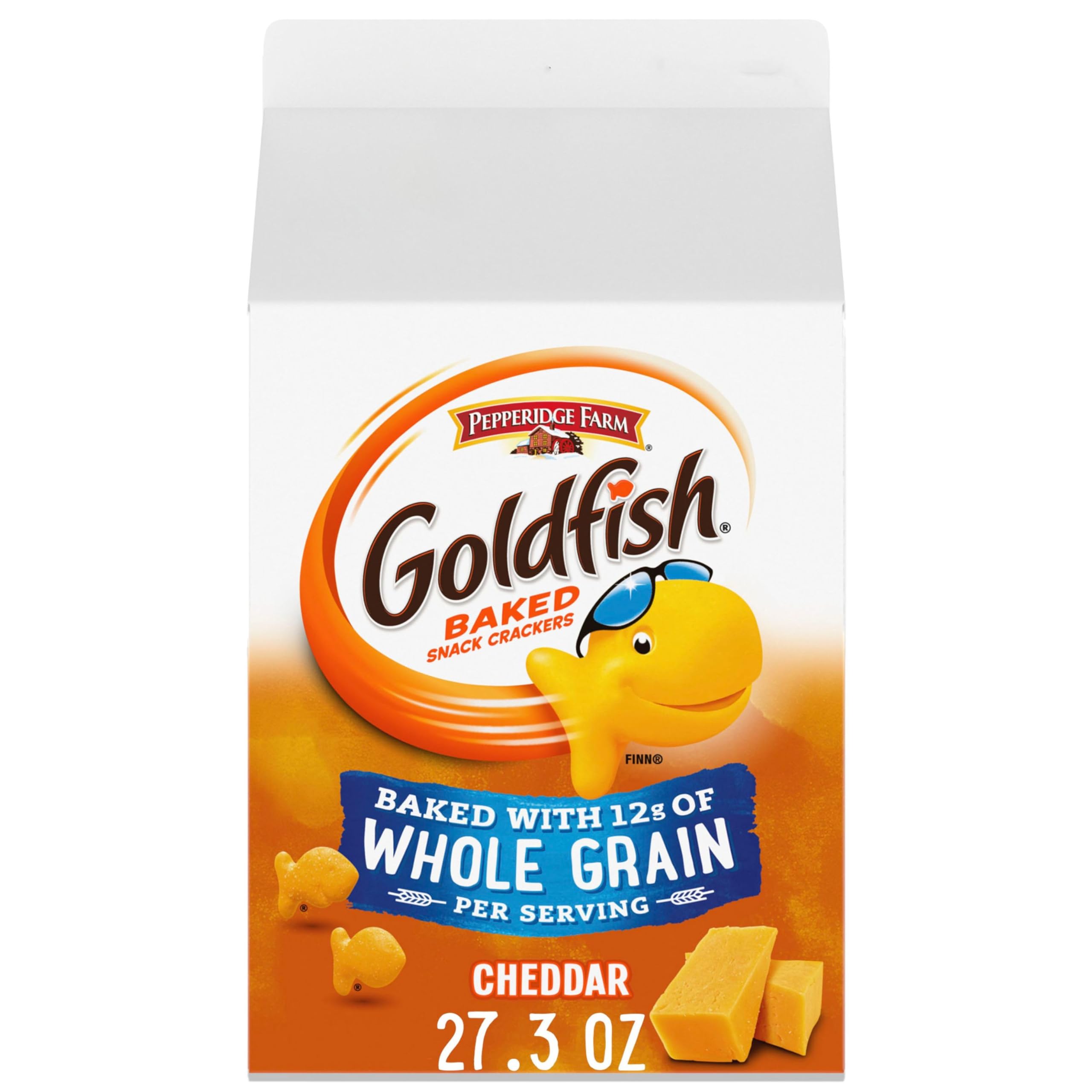 Goldfish Cheddar Crackers box front, ideal family pantry staple for home