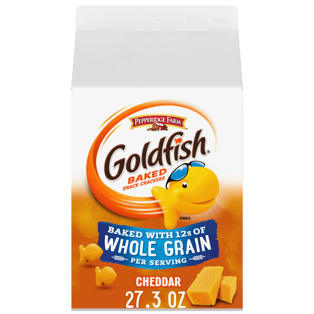 Goldfish Cheddar Crackers box front, ideal family pantry staple for home
