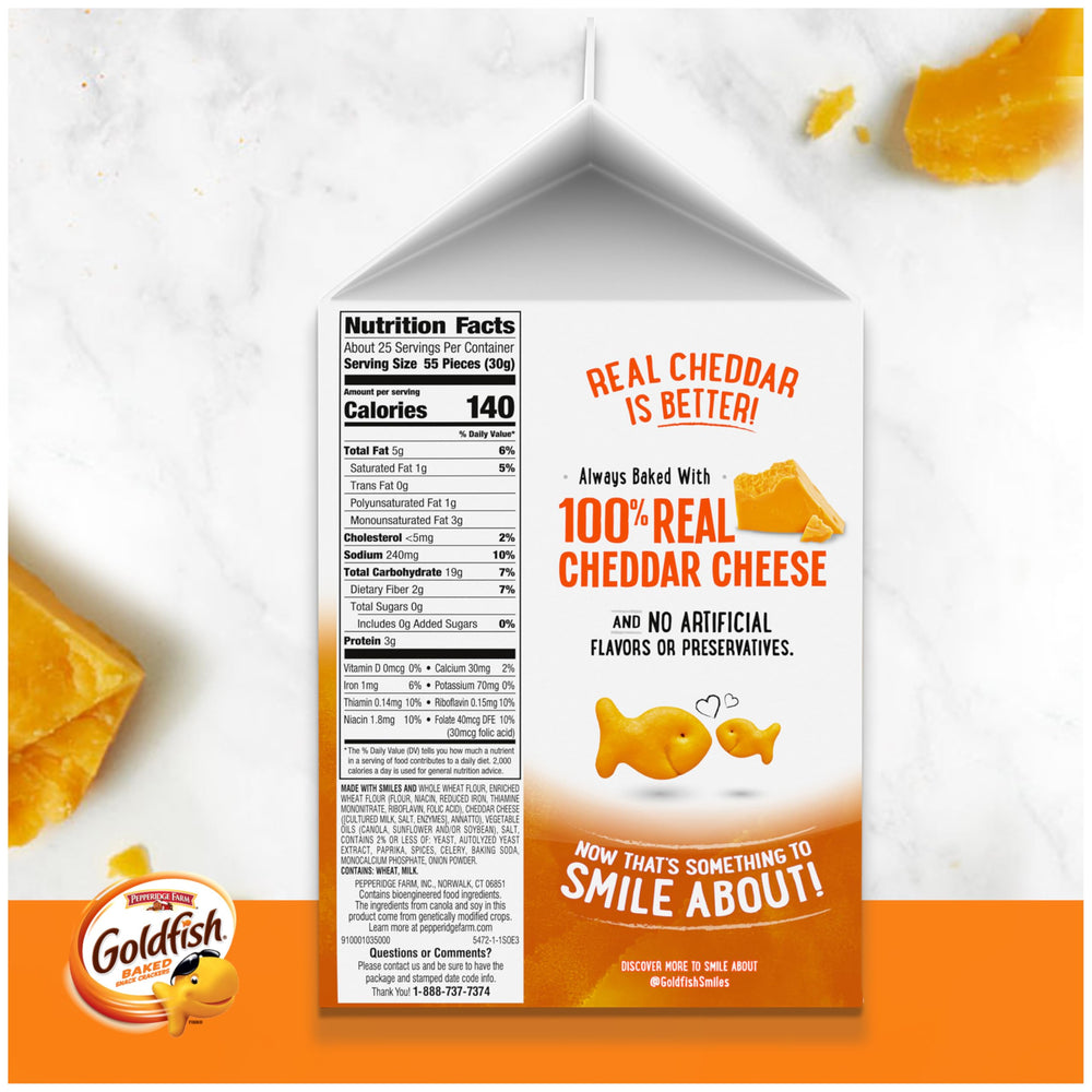 Goldfish carton stored in pantry for quick snacking